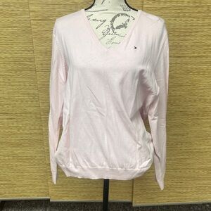 Tommy Hilfiger Pale Pink V-Neck Pullover Sweater